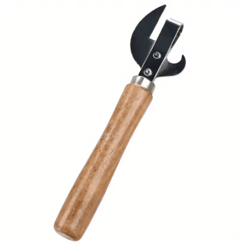 Easy Grip Premium Can Opener Wooden Handle Manual Jar And Bottle Opener 3