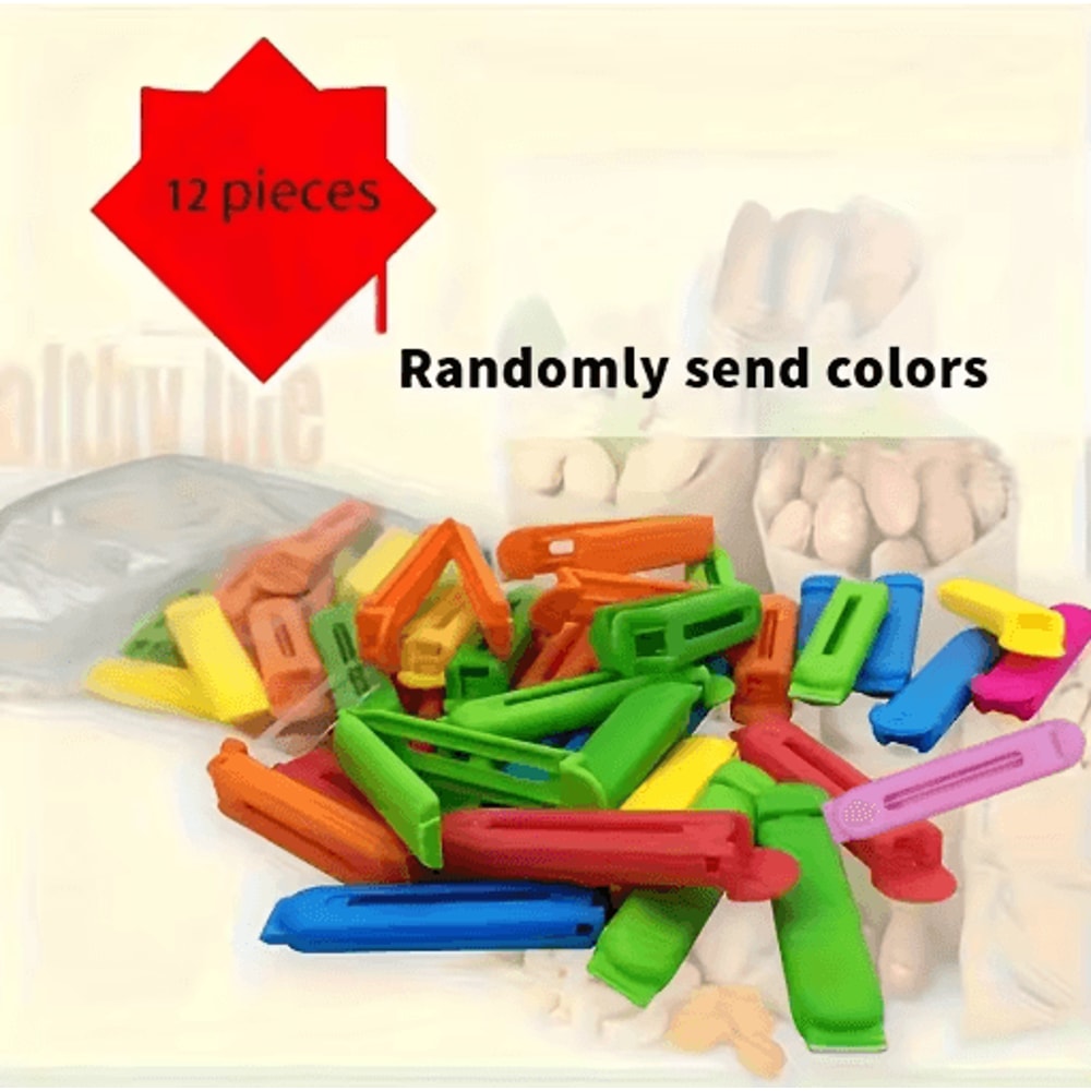 12PCS Food Bag Clips Set Portable Kitchen Sealing Clips For Snacks And Storage 0