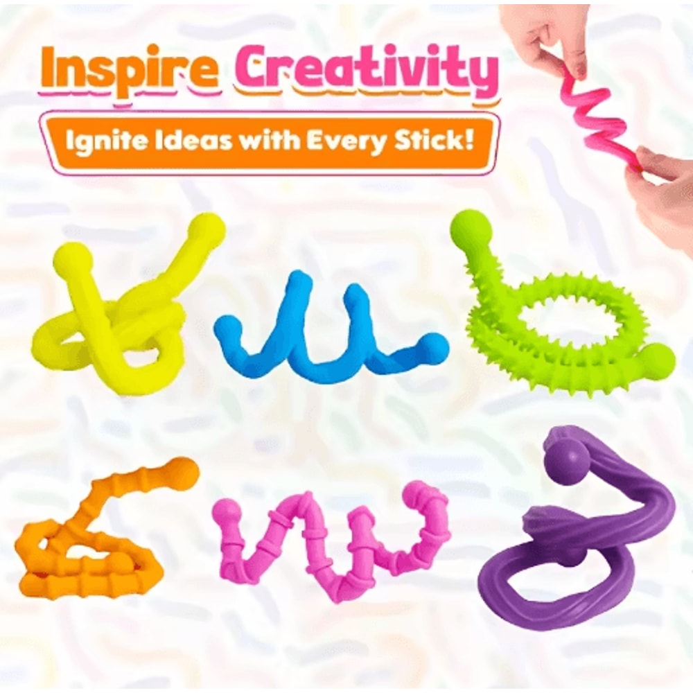 6 Sensory Sticks Reversible Textured Silicone Toys For Fine Motor Skills And Learning 0
