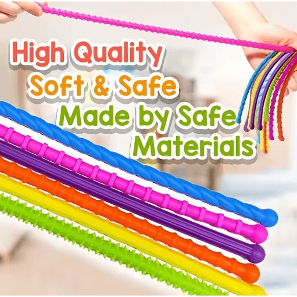 6 Sensory Sticks Reversible Textured Silicone Toys For Fine Motor Skills And Learning 4
