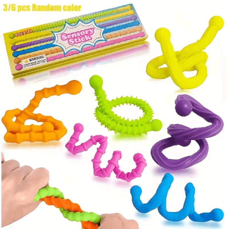 6 Sensory Sticks Reversible Textured Silicone Toys For Fine Motor Skills And Learning 5