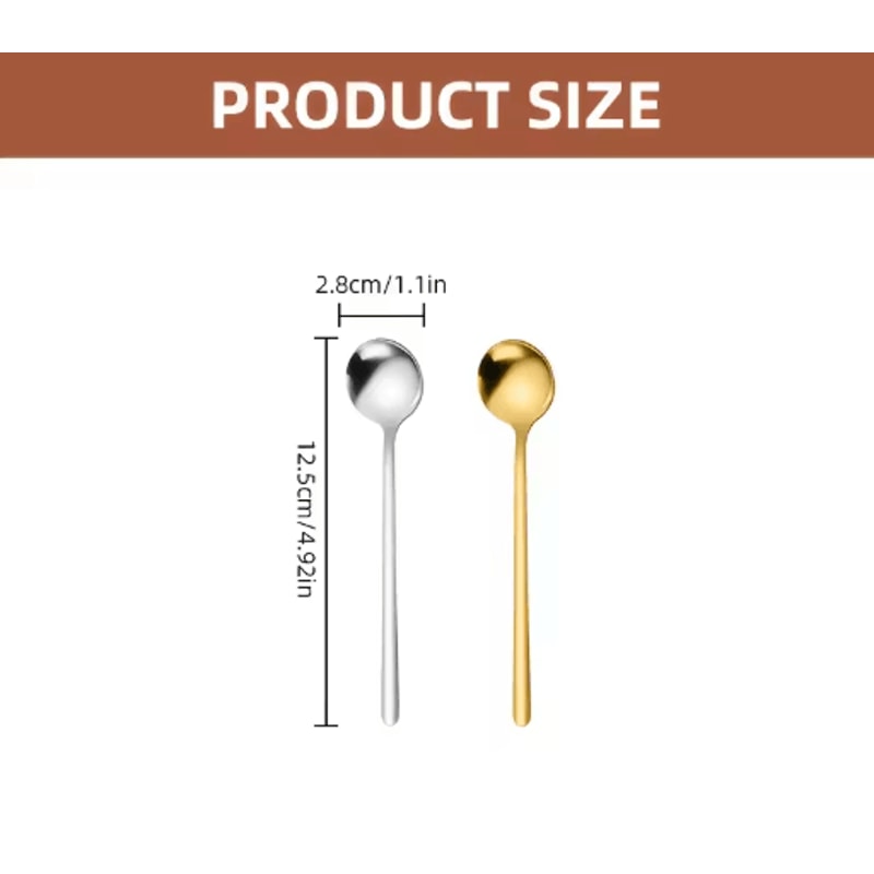 10PCS Stainless Steel Coffee Spoons Dessert Teaspoons And Seasoning Spoons For Home And Cafe Use 5