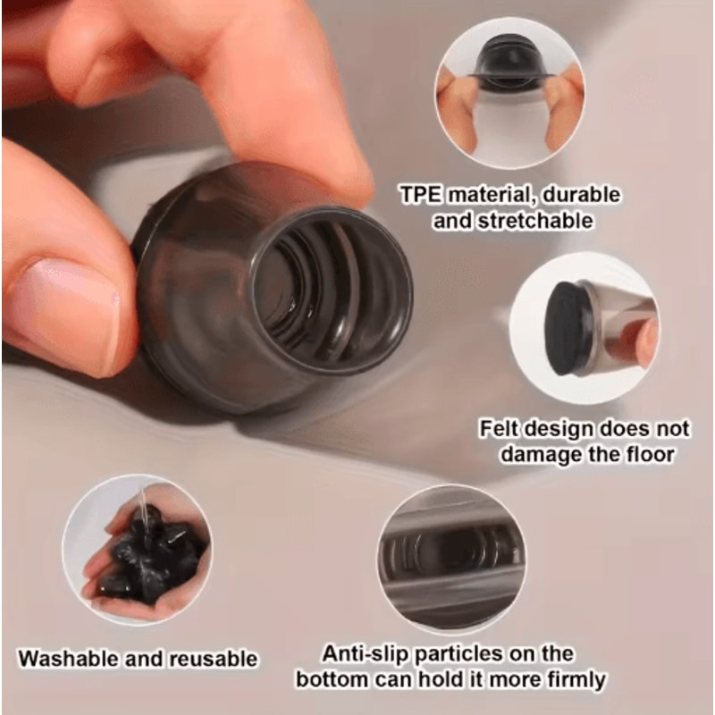 12PCS Table And Chair Foot Protection Covers Anti Slip Silent Furniture Leg Caps 1