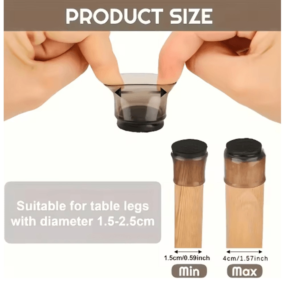 12PCS Table And Chair Foot Protection Covers Anti Slip Silent Furniture Leg Caps 5