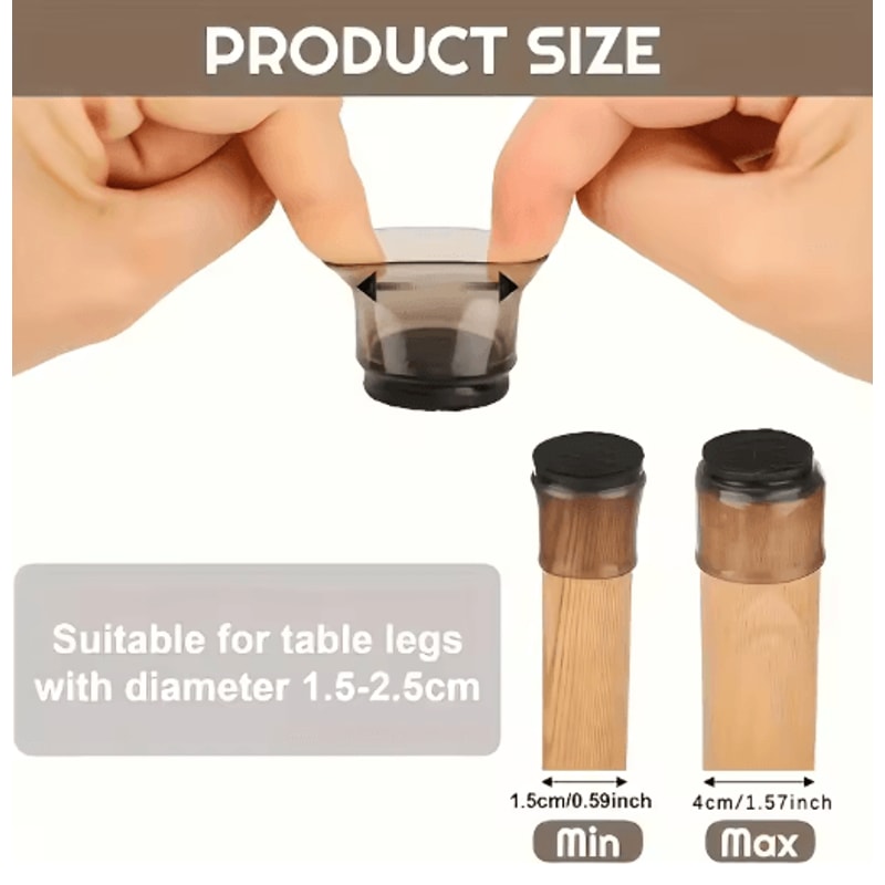 12PCS Table And Chair Foot Protection Covers Anti Slip Silent Furniture Leg Caps 5