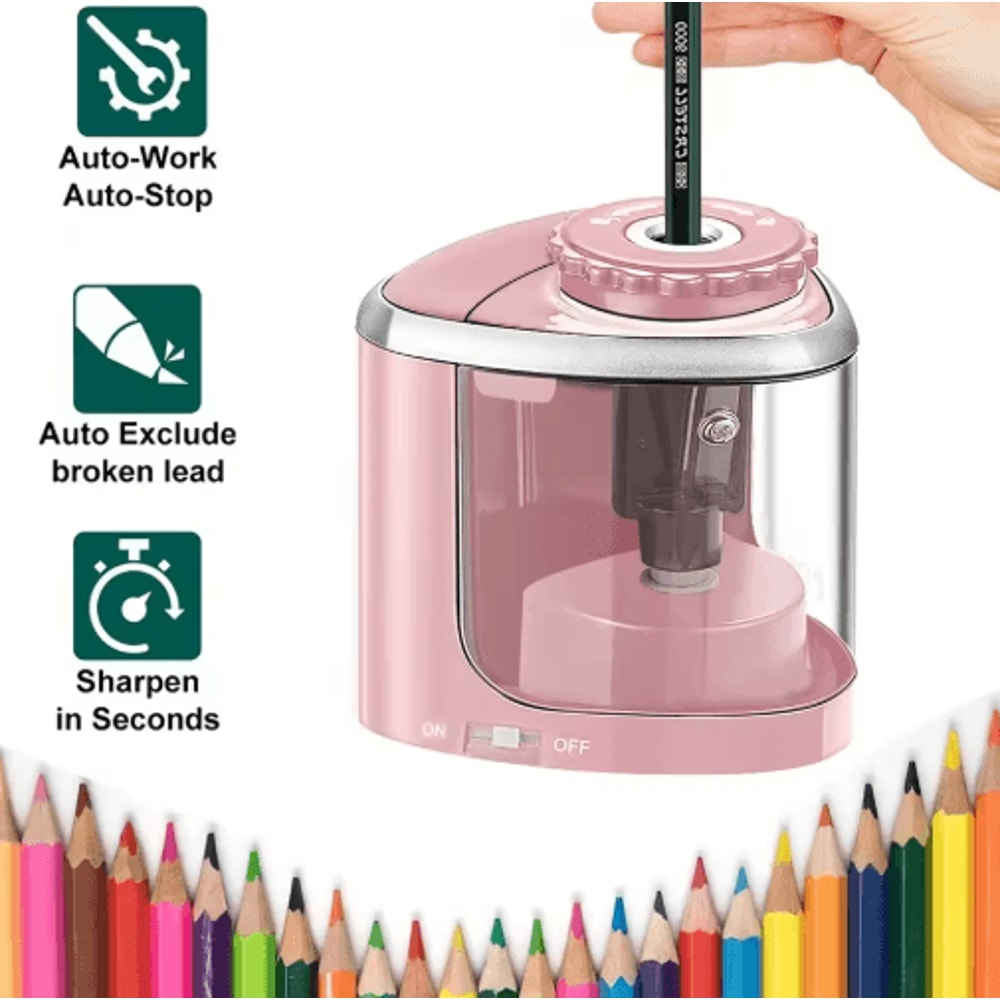 Electric Desktop Pencil Sharpener Automatic Sharpener For 6 To 8mm Pencils 1