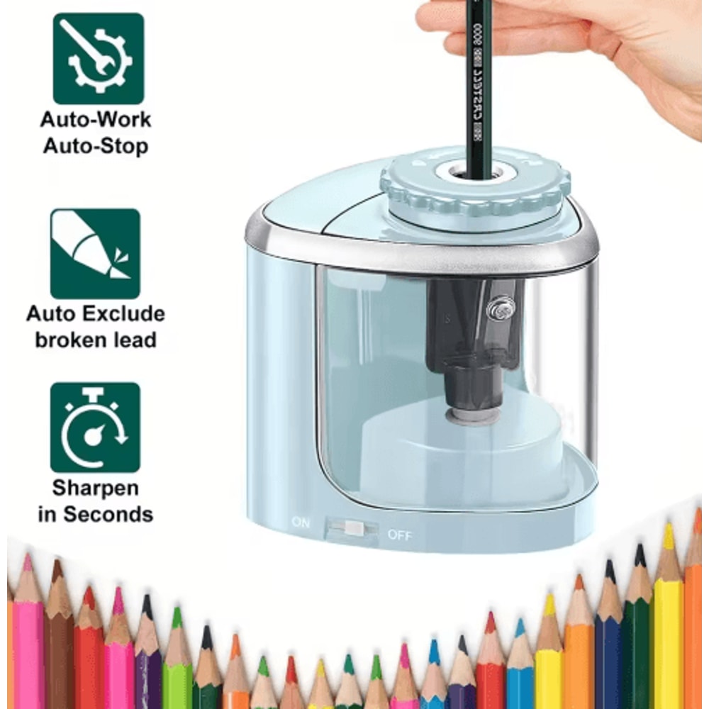 Electric Desktop Pencil Sharpener Automatic Sharpener For 6 To 8mm Pencils 2