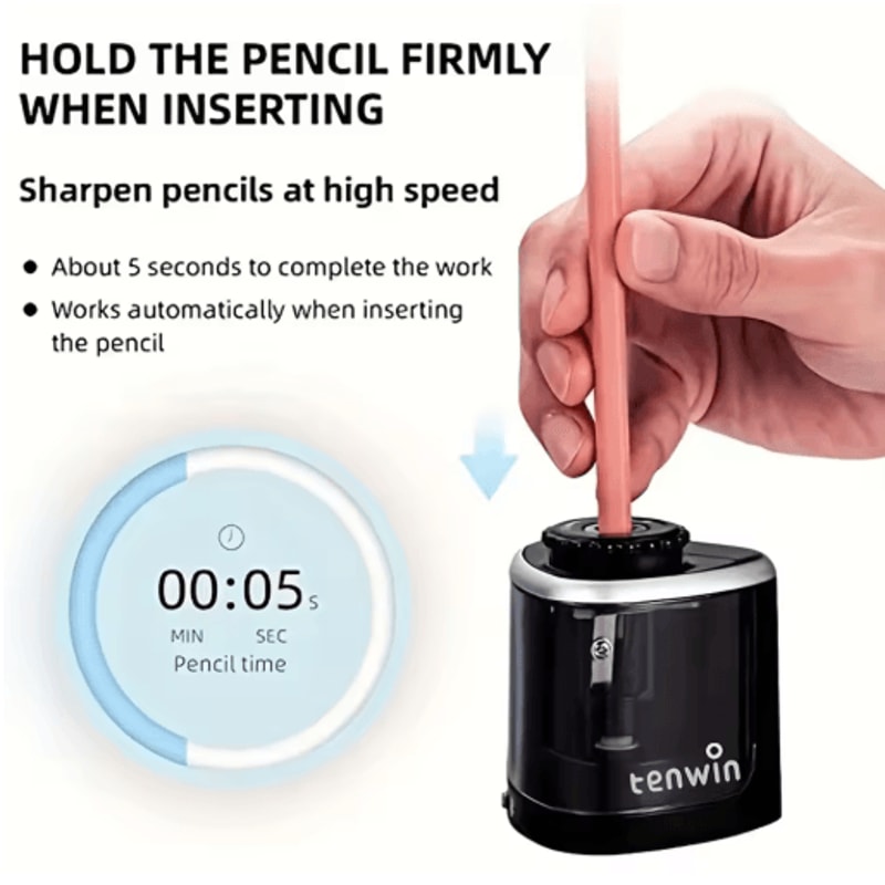 Electric Desktop Pencil Sharpener Automatic Sharpener For 6 To 8mm Pencils 3