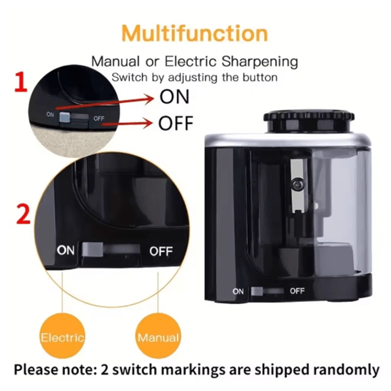 Electric Desktop Pencil Sharpener Automatic Sharpener For 6 To 8mm Pencils 5