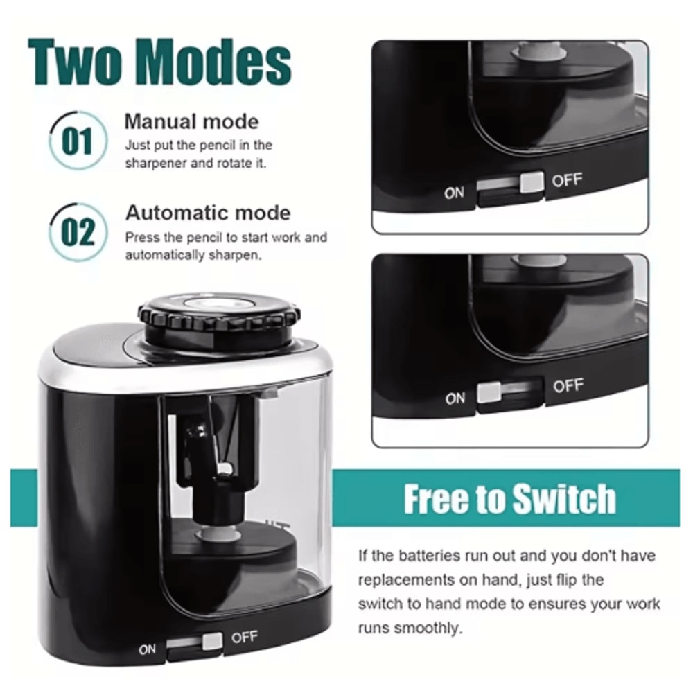 Electric Desktop Pencil Sharpener Automatic Sharpener For 6 To 8mm Pencils 6