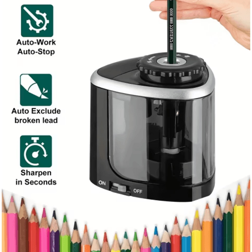 Electric Desktop Pencil Sharpener Automatic Sharpener For 6 To 8mm Pencils 0