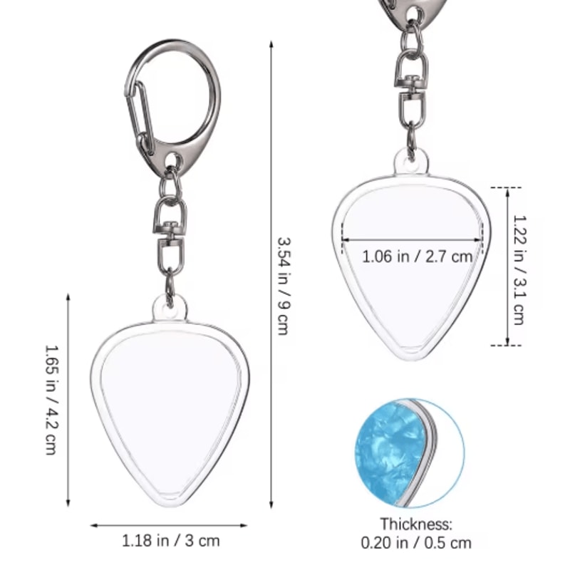 Heart Shaped Guitar Pick Holder Keychain Acrylic Pick Organizer With Secure Lid 1PC 4