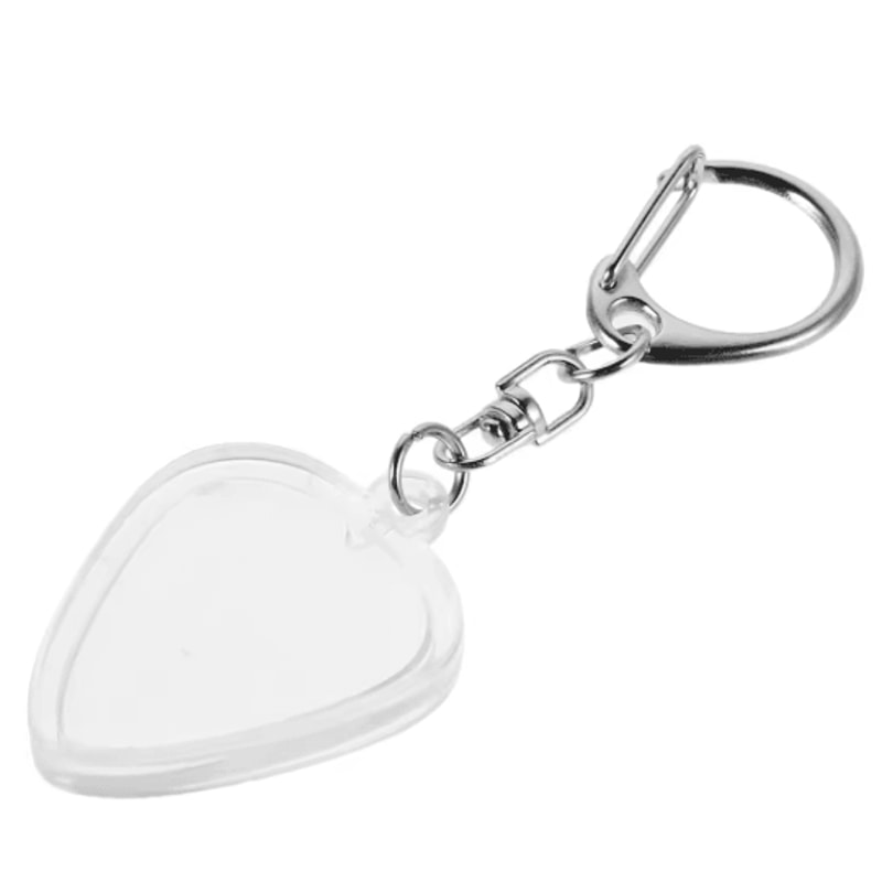 Heart Shaped Guitar Pick Holder Keychain Acrylic Pick Organizer With Secure Lid 1PC 5