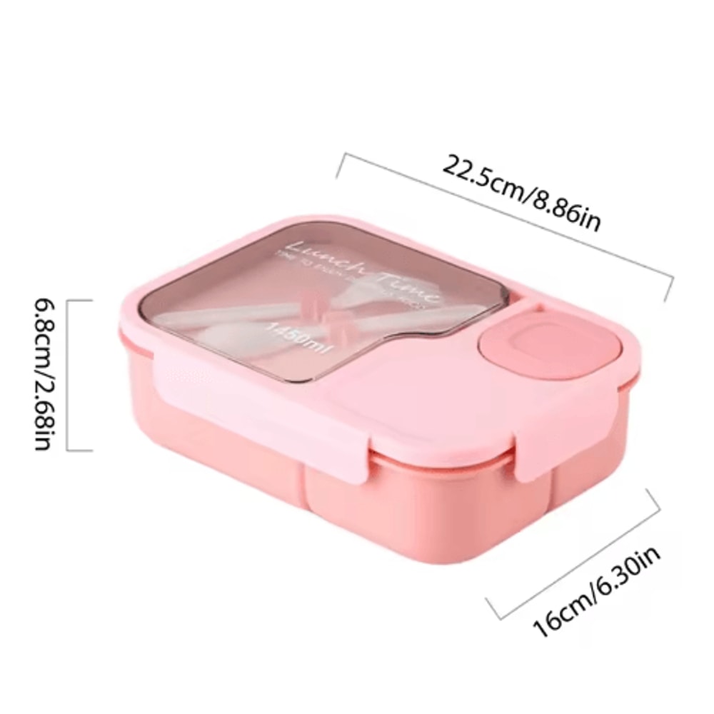Cute Bento Lunch Box For Kids 3 Grid Cartoon Food Storage Box For School And Canteen 2
