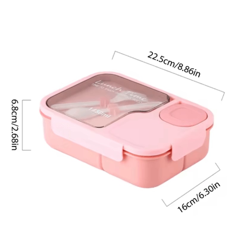 Cute Bento Lunch Box For Kids 3 Grid Cartoon Food Storage Box For School And Canteen 2