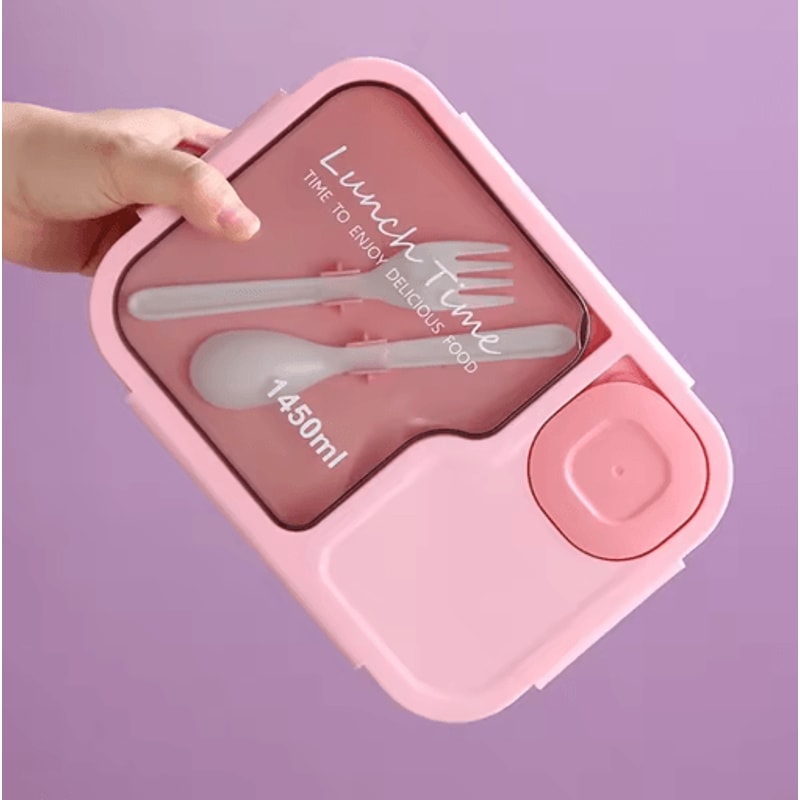 Cute Bento Lunch Box For Kids 3 Grid Cartoon Food Storage Box For School And Canteen 7