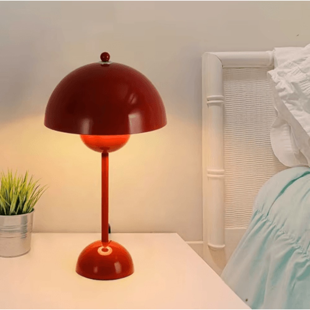 USB Rechargeable LED Flower Bud Desk Lamp Touch Control Three Color Ambient Light 2