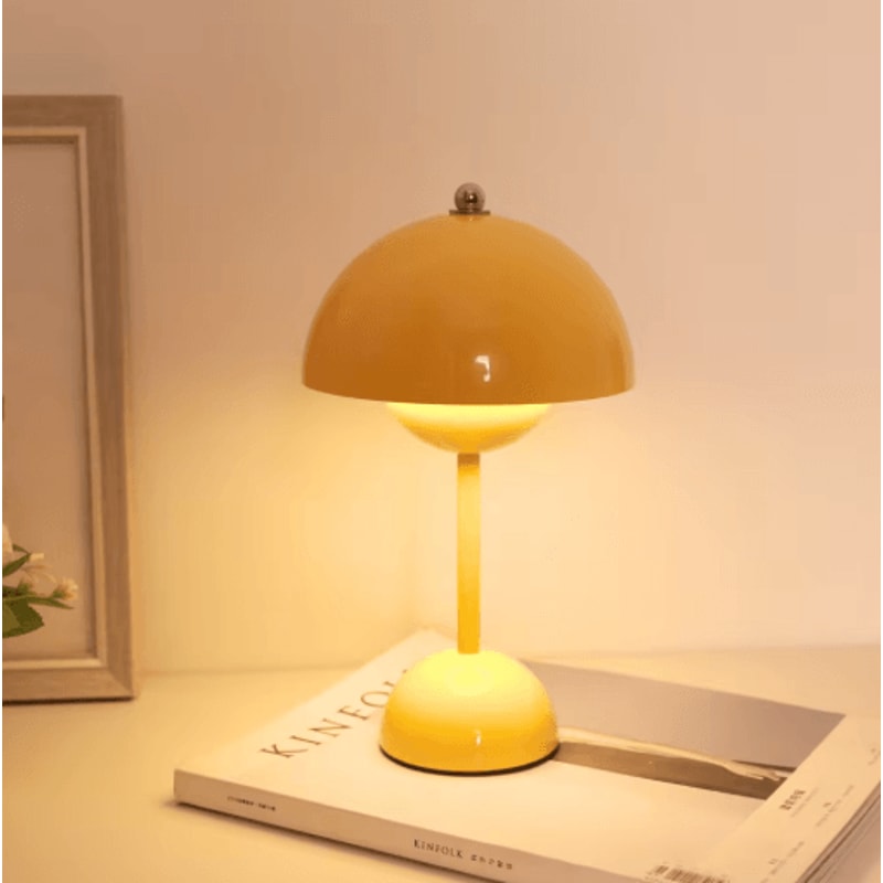 USB Rechargeable LED Flower Bud Desk Lamp Touch Control Three Color Ambient Light 4