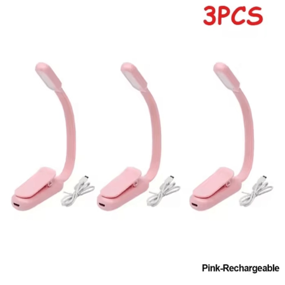 Mini Rechargeable Book Light USB Clip On Reading Lamp With Adjustable Brightness 2