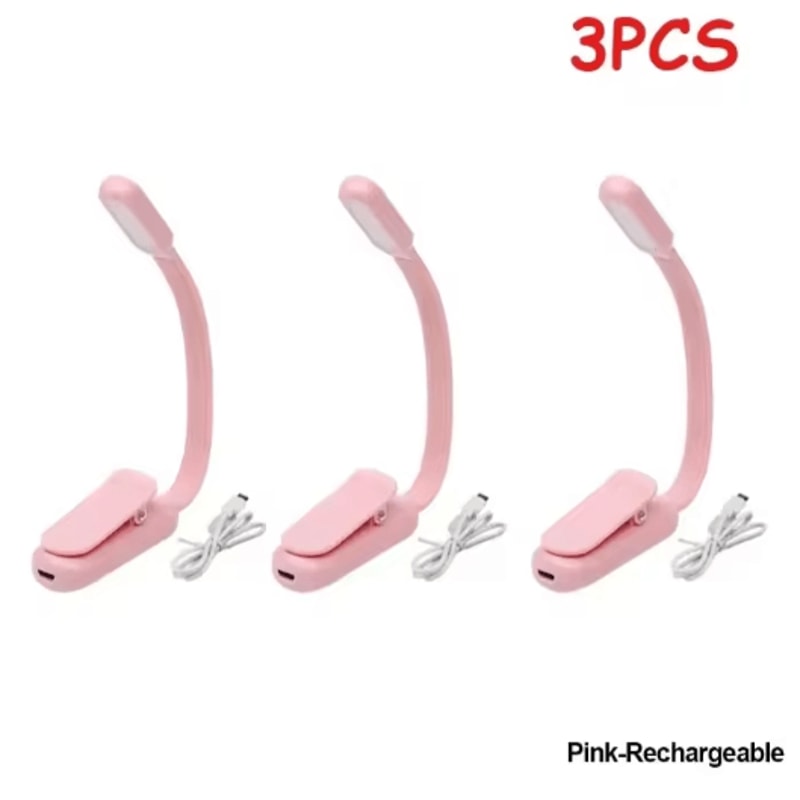 Mini Rechargeable Book Light USB Clip On Reading Lamp With Adjustable Brightness 2
