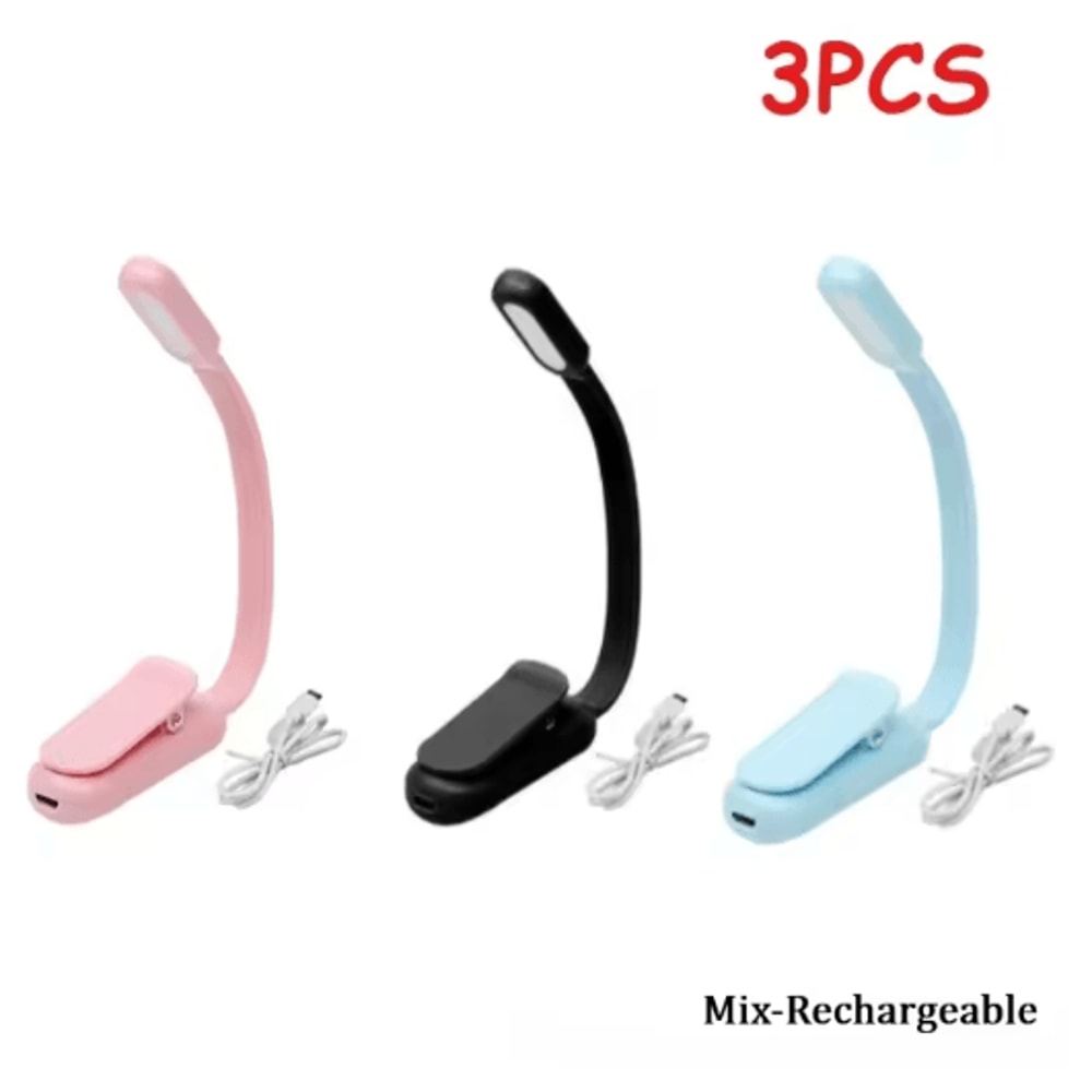 Mini Rechargeable Book Light USB Clip On Reading Lamp With Adjustable Brightness 4