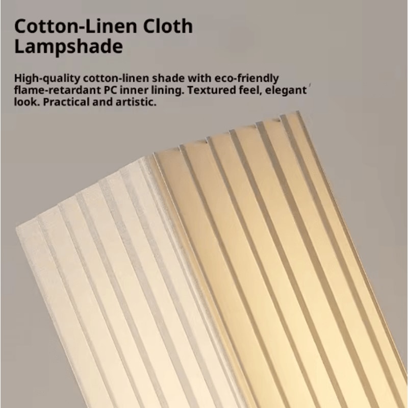 Fabric LED Floor Lamp Decorative Wooden Standing Light For Living Room And Bedroom 3