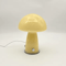 Cream Striped Mushroom Table Lamp Cozy Bedside Ambient Light For Bedroom And Living Room 1