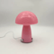 Cream Striped Mushroom Table Lamp Cozy Bedside Ambient Light For Bedroom And Living Room 2