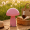 Cream Striped Mushroom Table Lamp Cozy Bedside Ambient Light For Bedroom And Living Room 0