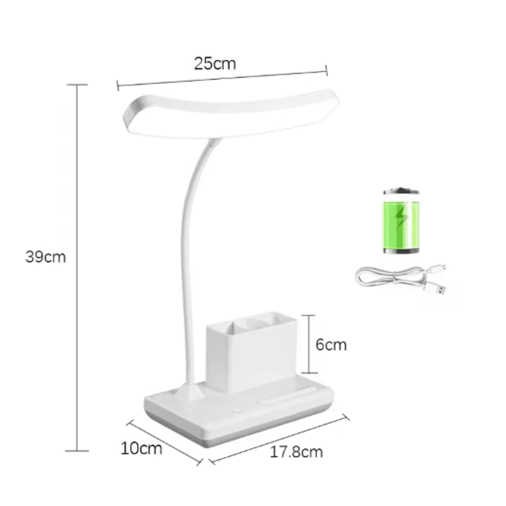 LED Desk Lamp 3 Level Dimmable Touch Night Light With USB Rechargeable Design 2