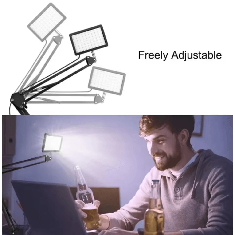 LED Photography Light With Scissor Arm Stand Professional Selfie And Streaming Lamp For Zoom And Yo 5