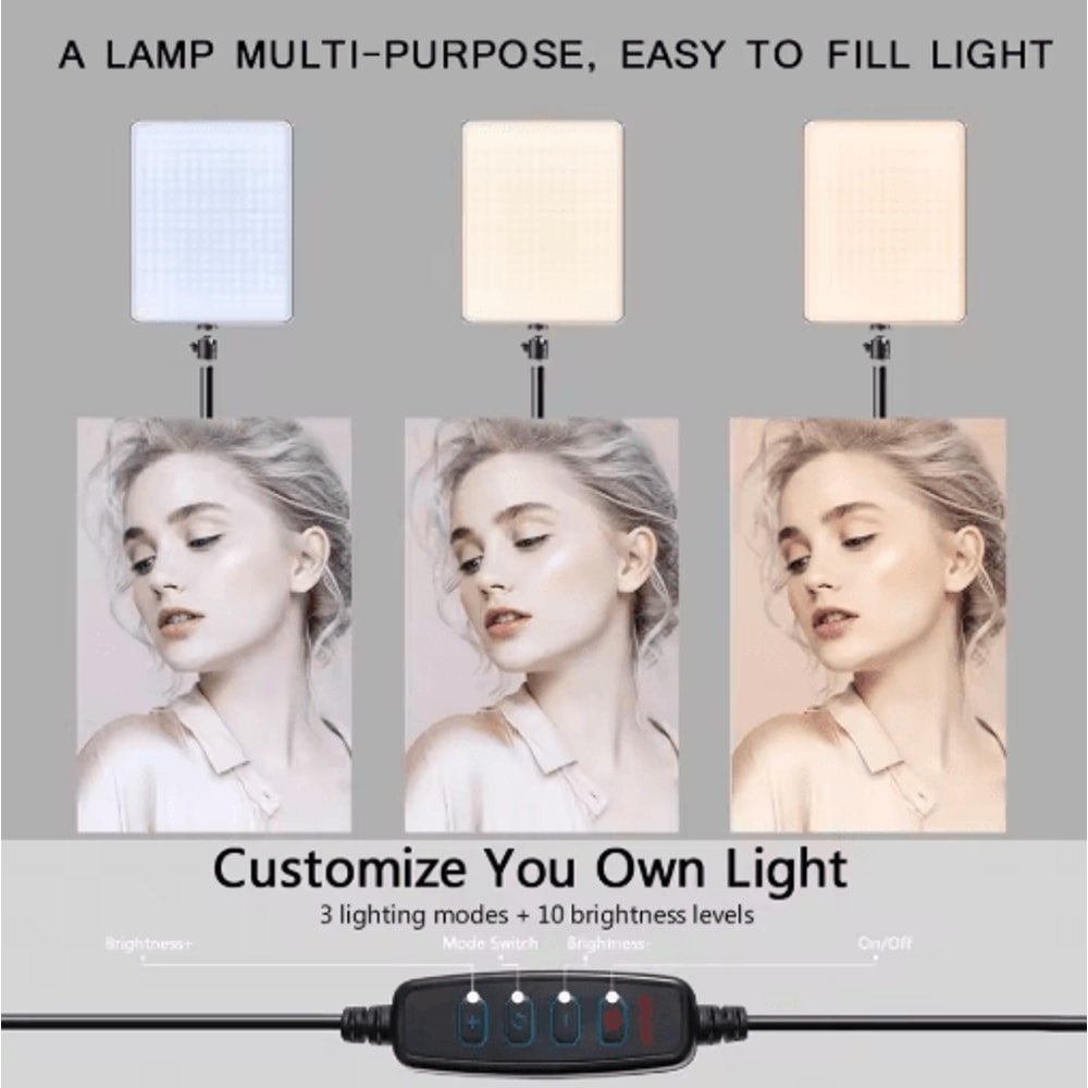 LED Photography Light With Scissor Arm Stand Professional Selfie And Streaming Lamp For Zoom And Yo 6