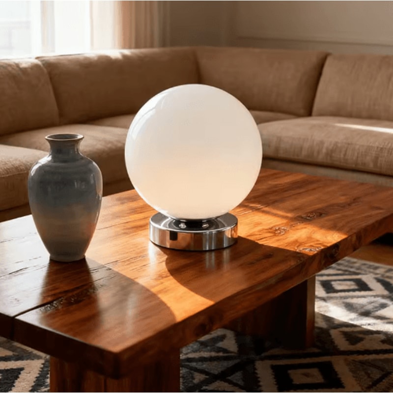 Vintage Round Table Lamp Simple Bedside Charging Night Light For Cozy Bedroom Atmosphere 0
