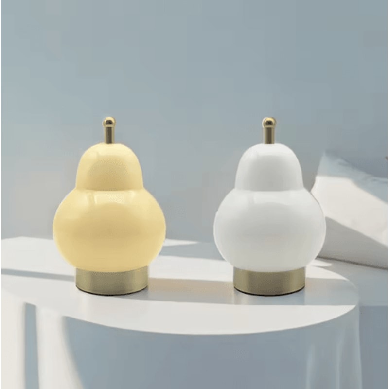 Cute PearShaped Night Light Touch Control 3 Color Adjustable USB Rechargeable Lamp 3