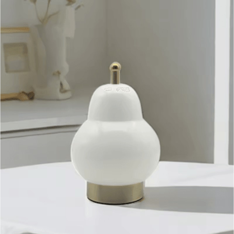 Cute PearShaped Night Light Touch Control 3 Color Adjustable USB Rechargeable Lamp 4