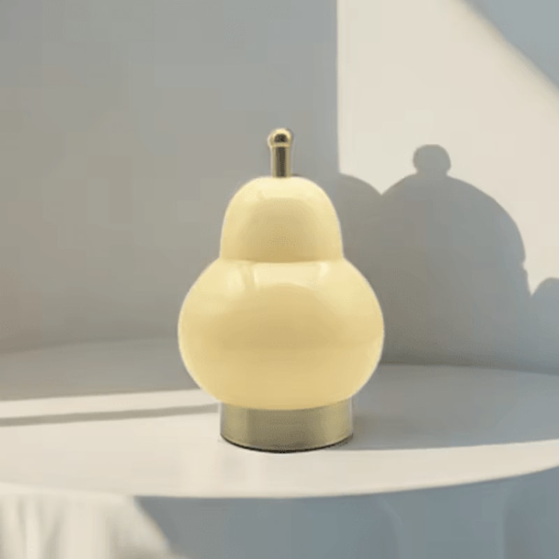 Cute PearShaped Night Light Touch Control 3 Color Adjustable USB Rechargeable Lamp 6