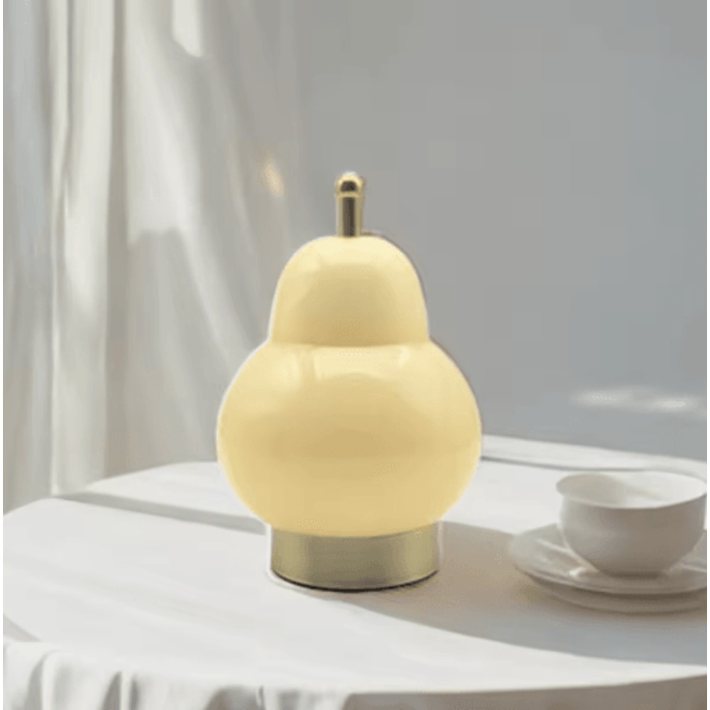 Cute PearShaped Night Light Touch Control 3 Color Adjustable USB Rechargeable Lamp 0