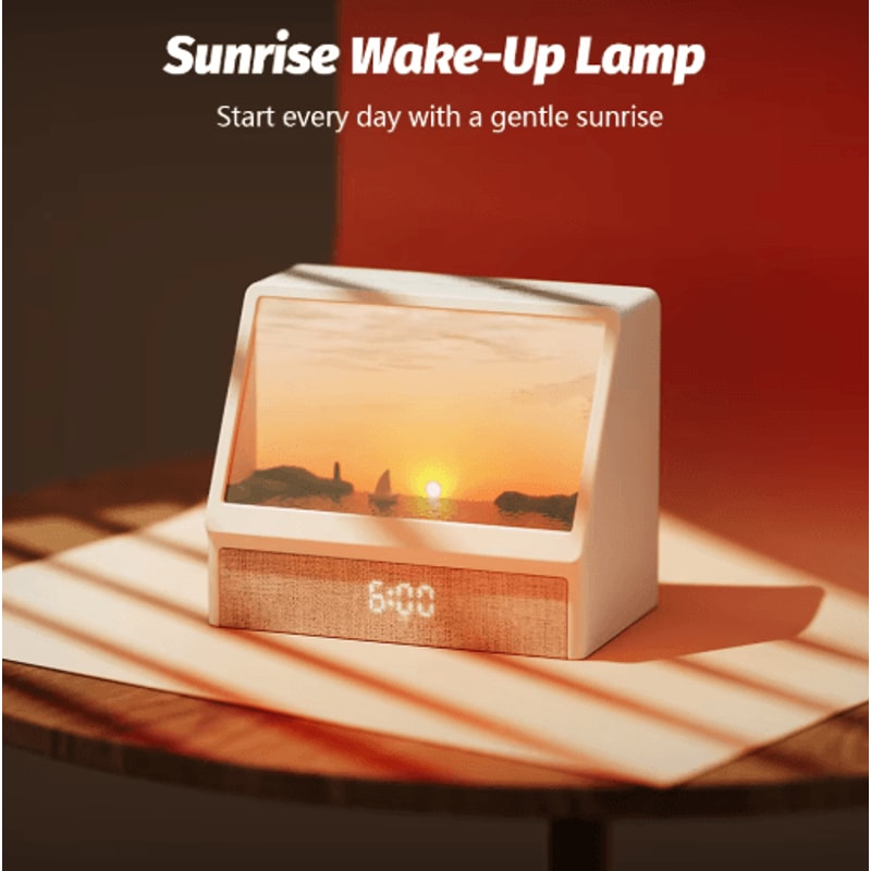 Bluetooth Sunrise Alarm Clock Light Dimmable Wake Up Lamp With White Noise And 12 Soothing Sounds 4