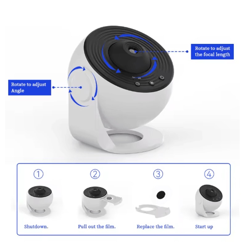 Galaxy Night Light Projector 360 Rotating Starry Sky Planetarium Lamp 3