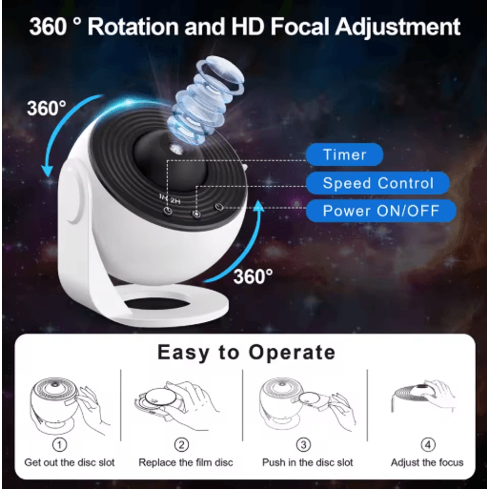 13 In 1 Galaxy Ultra Star Projector HD Rotating Planetarium Night Light With Timer 3