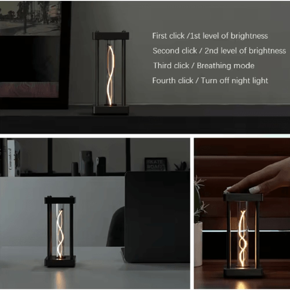 LED Touch Square Quantum Night Light Dimmable Type C Eye Care Lamp For Bedroom And Study 1