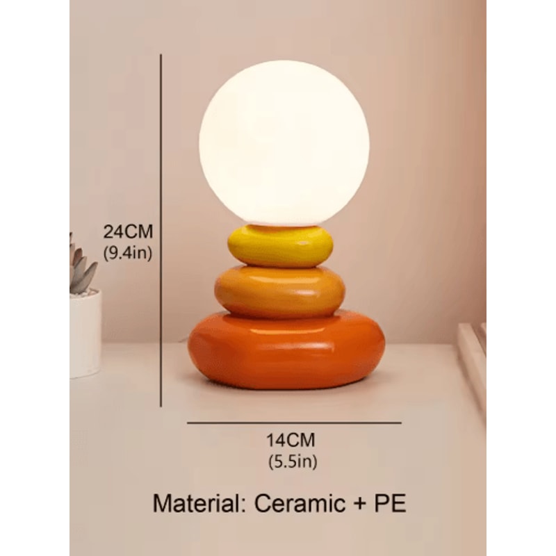 Colorful Stone Table Lamp Nordic LED Neutral Light Bedside Lamp With Stacked Stone Design 1