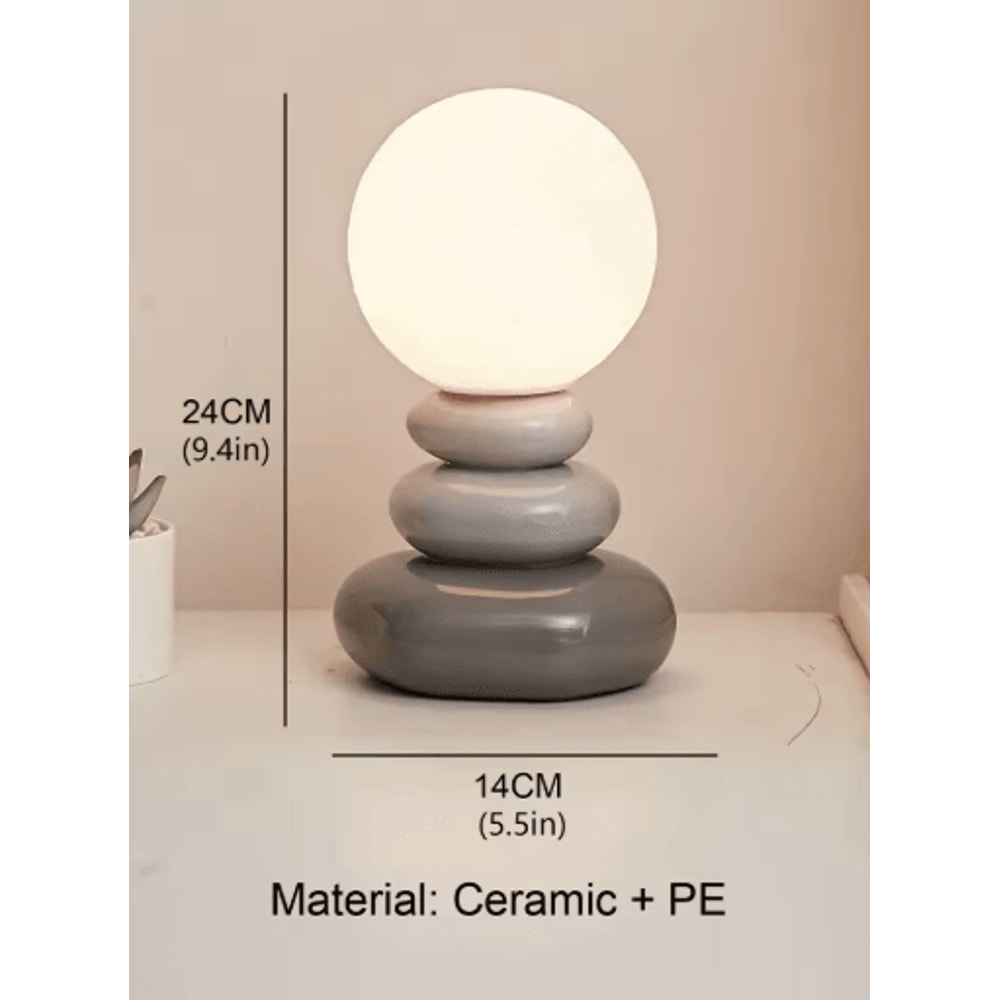 Colorful Stone Table Lamp Nordic LED Neutral Light Bedside Lamp With Stacked Stone Design 2