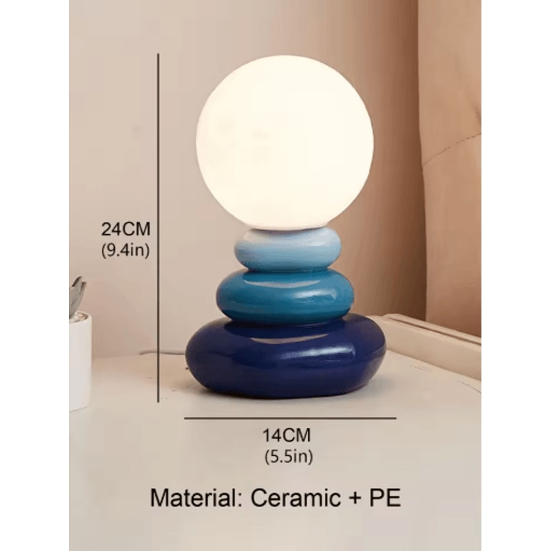 Colorful Stone Table Lamp Nordic LED Neutral Light Bedside Lamp With Stacked Stone Design 3