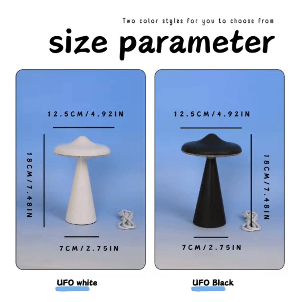 UFO LED Night Light TouchControl Dimmable Desk Lamp With USB Charging 1