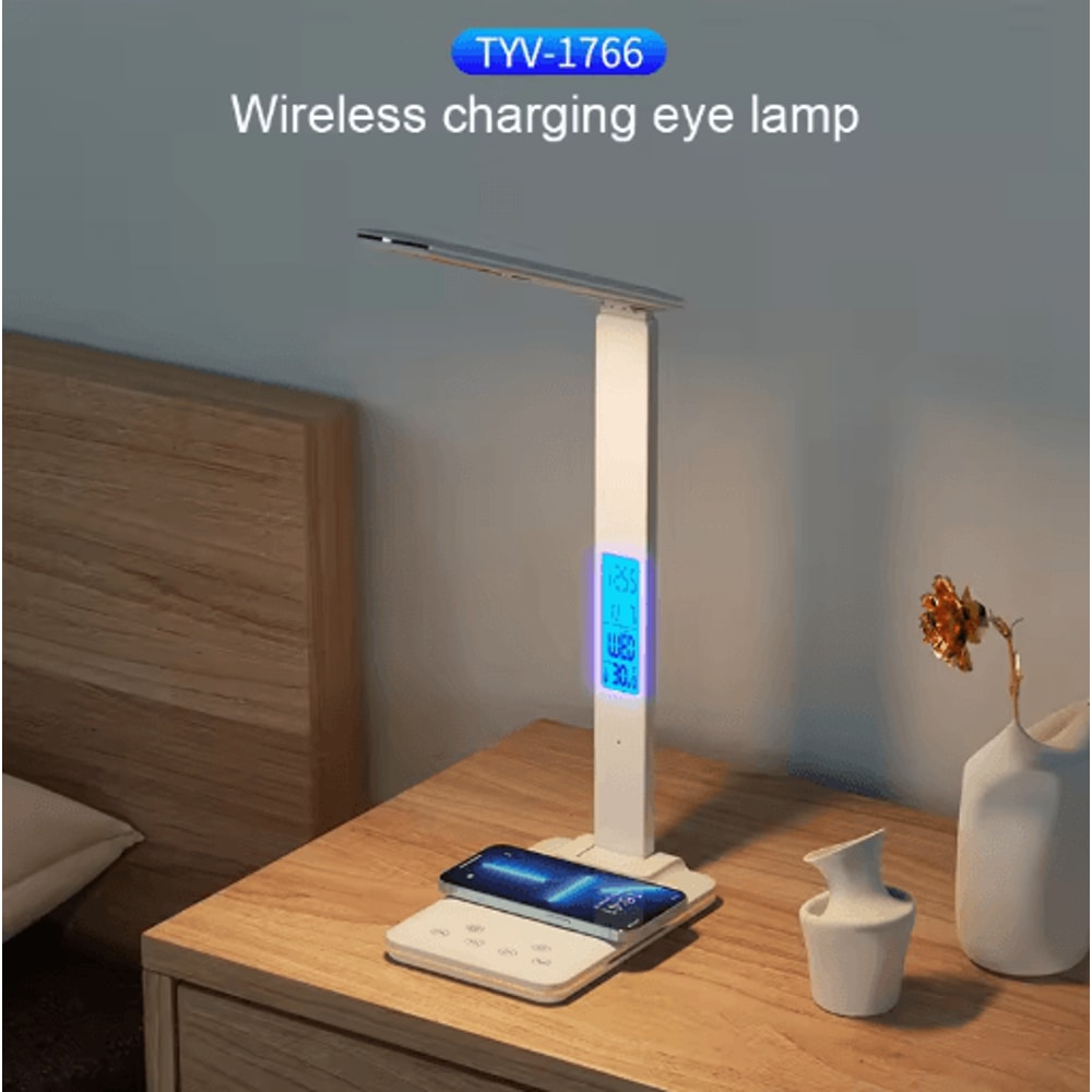 LED Desk Lamp With Wireless Charger Touch Dimmable Eye Caring Night Light With USB Port 0