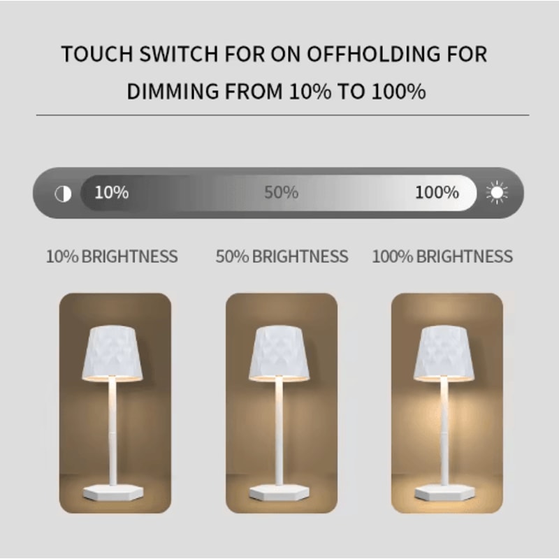 LED Touch Sensor Table Lamp 3 Color Rechargeable Desktop Night Light For Ambient Decor 10