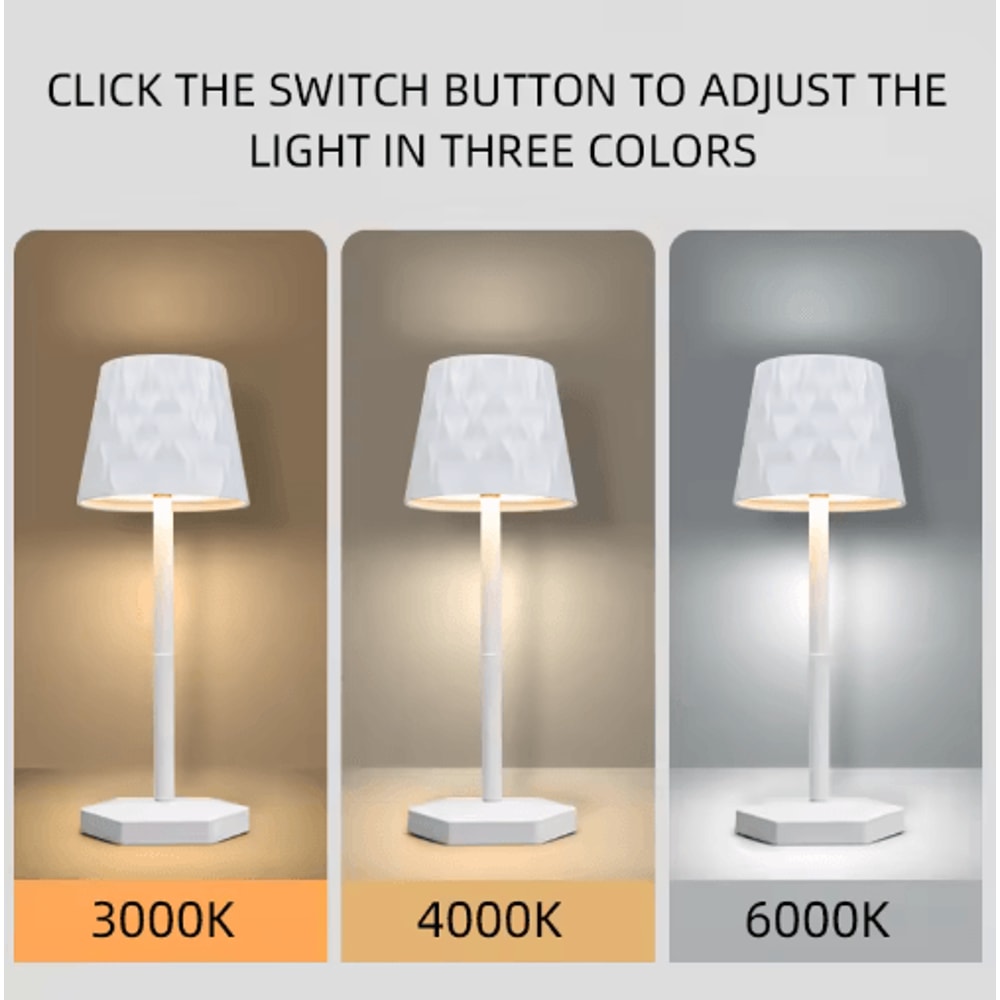 LED Touch Sensor Table Lamp 3 Color Rechargeable Desktop Night Light For Ambient Decor 11