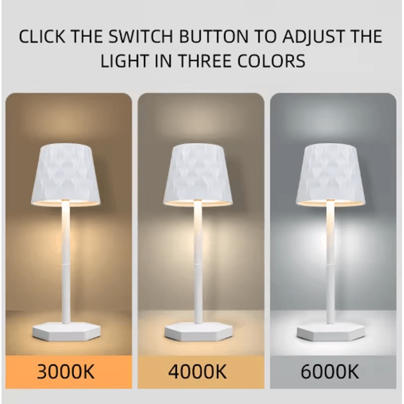 LED Touch Sensor Table Lamp 3 Color Rechargeable Desktop Night Light For Ambient Decor 11