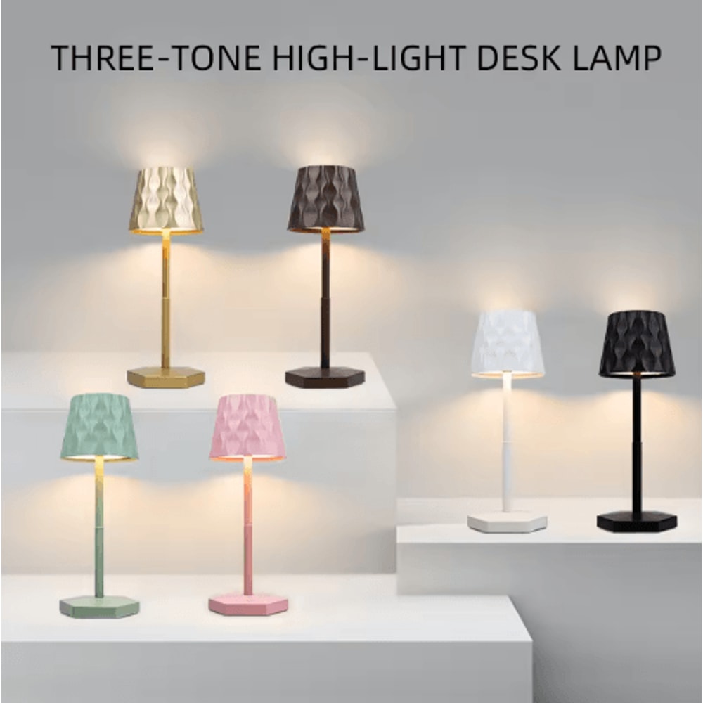 LED Touch Sensor Table Lamp 3 Color Rechargeable Desktop Night Light For Ambient Decor 0